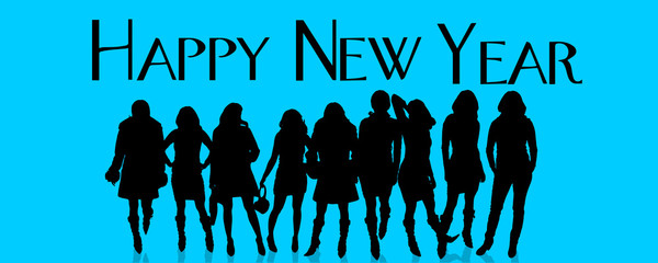 Vector silhouette of people.