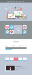 Fototapeta premium Flat One Page Website Interface. Buttons, icons, flat design elements 