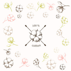 Cotton flower with crossed cotton swabs 