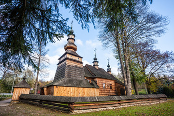 Wooden church in Ropica Górna, Poland - obrazy, fototapety, plakaty
