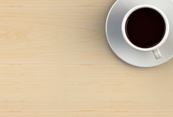 Coffee cup on wood table