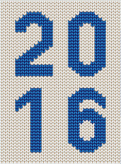 Knitted 2016 sign