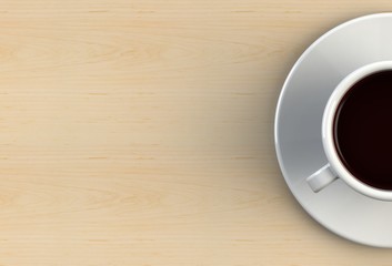 Coffee cup on wood table