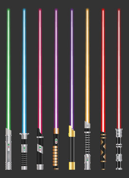 colorful illustration with light sabers