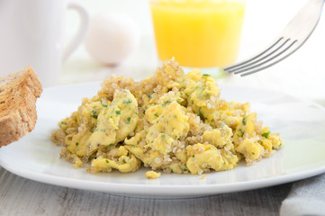 Quinoa scrambled egg breakfast
