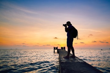 Photographer at the sunset