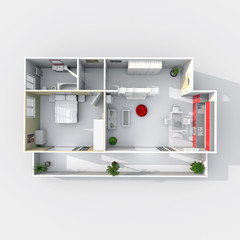 3d Architectural model of home apartment