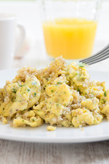 Quinoa scrambled egg breakfast