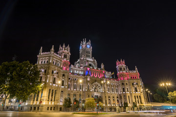 Fototapeta na wymiar Madrid City Hall at night 