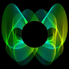 abstract neon butterfly on a black background
