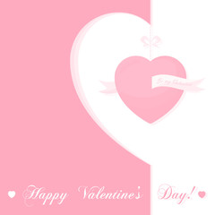 Banner for design posters or invitations on Valentine's Day with cutest symbol hearts and title. Vector illustration.