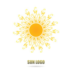 Sun logo. Vector illustration