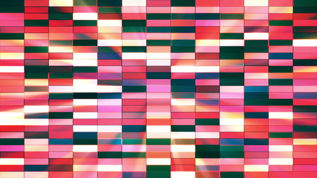 Twinkling Horizontal Small Squared Hi-Tech Bars, Multi Color, Abstract, Loop, HD
