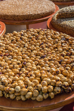 Fresh Brittle With Macadamia Nut In A Market