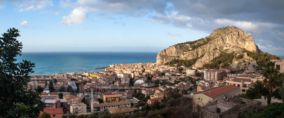 Beautiful panoramic view of Cefalu. Sicily