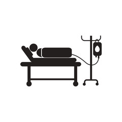 stylish black and white icon patient with dropper