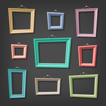 Set of cartoon picture frames