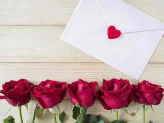 One red rose and pink envelope 5