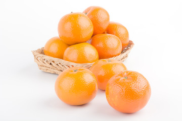 orange ripe in basket