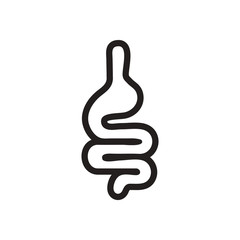stylish black and white icon human intestine
