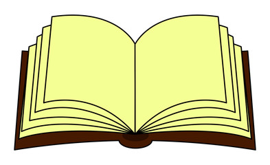 Open book vector clipart, symbol, icon  design. Illustration isolated on white background.