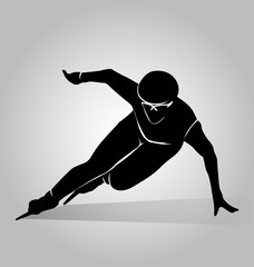 Vector silhouette speed skaters © onot
