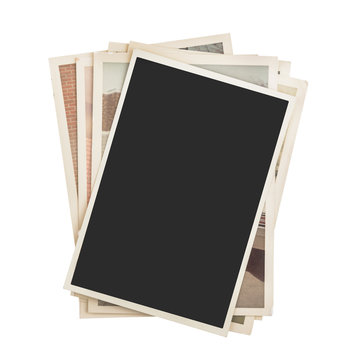 Stack of photos isolated