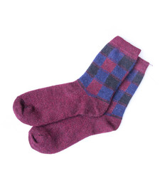 Wool socks on a white background