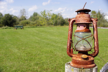 rusty, antique lantern 
