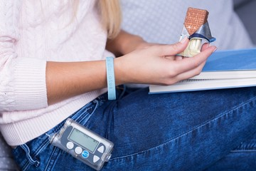 Diabetic woman eating sweets