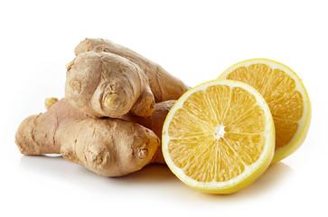 fresh ginger root and lemon