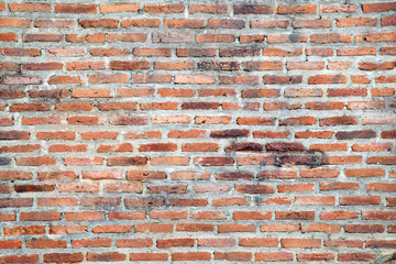 Old orange brick wall with light at noon background