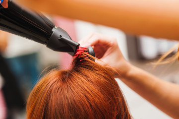 Naklejka premium Process styling hair