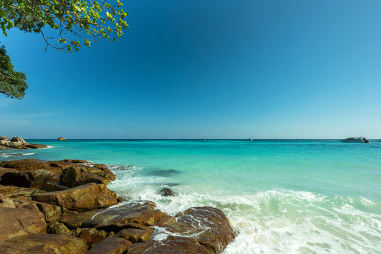 Beautiful Stone beach at Tha Cai Island,Thailand