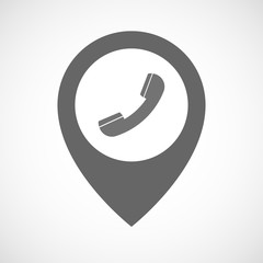Isolated map marker with a phone