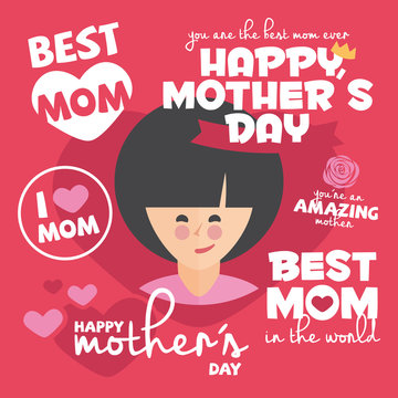 Happy Mothers Day Badges and Labels card.