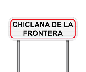 Welcome to Chiclana de la Frontera Spain road sign vector
