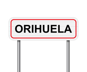 Welcome to Orihuela Spain road sign vector