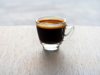 Cup of hot espresso coffee