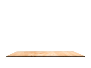 Wood shelf on white wall