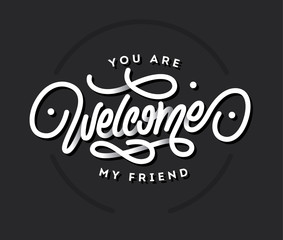 Welcome lettering vector title