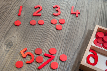 Montessori Cut-Out Numeral and Counters