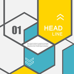 Vector line hexagon infographic. Template for diagram and presentation. Business concept and abstract design