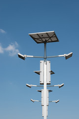 Street lighting with solar panels