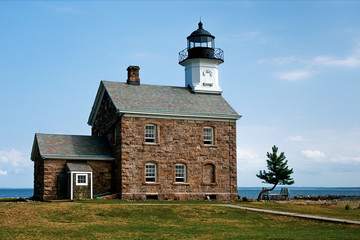 Sheffield Island lighthouse, with its unique stone architecture, is a popular island attraction with its tours and events during the summer months.