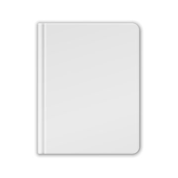 White Blank Book Or Notebook Template. Vector