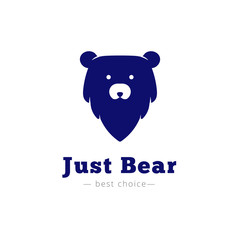 Vector minimalistic bear head logo.