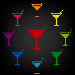 Coctail icon set
