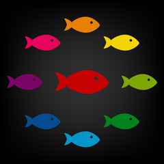 Fish sign. Vector illustration