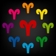 Zodiac sign Aries. Vector zodiac signs set